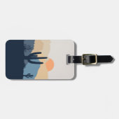 Blaue und beige Wüste Gepäckanhänger (Vorderseite horizontal)