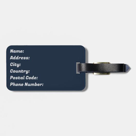 Blaue und beige Wüste Gepäckanhänger (Rückseite horizontal)