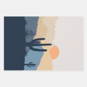 Blaue und beige Wüste Geschenkpapier Set (Vorderseite)