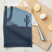 Blaue und beige Wüste Geschirrtuch (Viertel Falte)