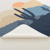 Blaue und beige Wüste Sherpadecke (3/4)