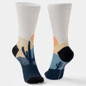 Blaue und beige Wüste Socken (Gewinkelt)