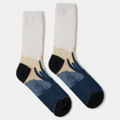 Blaue und beige Wüste Socken (Rechts)