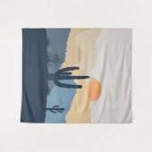 Blaue und beige Wüste Wandteppich (Vorderseite (Horizontal))