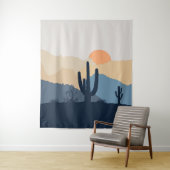 Blaue und beige Wüste Wandteppich (Beispiel)