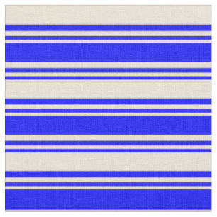 Blaue und Bisque farbige Linien Stoff