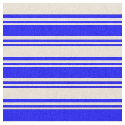 Blaue und Bisque farbige Linien Stoff (Nahaufnahme)