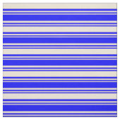 Blaue und Bisque farbige Linien Stoff (Muster)