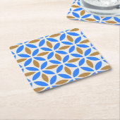 Blaue und braune Blumenblätter der spanischen Art Rechteckiger Pappuntersetzer (angewinkelt)