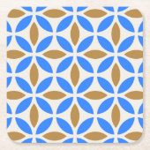 Blaue und braune Blumenblätter der spanischen Art Rechteckiger Pappuntersetzer (Vorderseite)