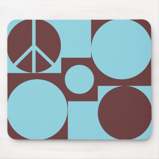 Blaue und braune Friedenspunkte Mousepad (Vorne)