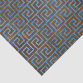 Blaue und braune griechische Schlüsselenttäuschung Seidenpapier (Detail)