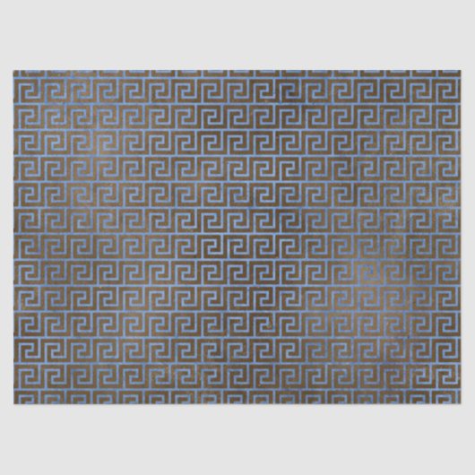 Blaue und braune griechische Schlüsselenttäuschung Seidenpapier (Vorderseite)