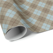 Blaue und braune karierte Struktur Geschenkpapier (Rolleneckpunkt)