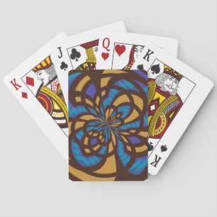 Blaue und braune Mosaik-Abstrakte Kunst Spielkarten