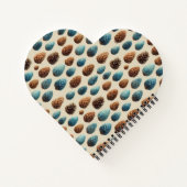 Blaue und braune Pinecone Wintermuster Notizblock (Rückseite)