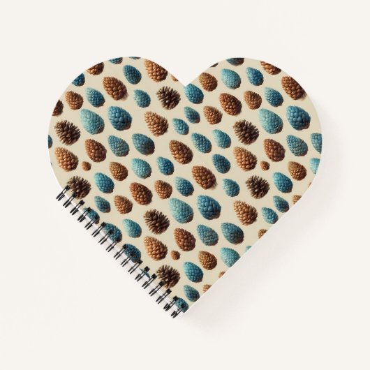 Blaue und braune Pinecone Wintermuster Notizblock (Vorderseite)