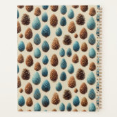 Blaue und braune Pinecone Wintermuster Planer (Rückseite)