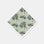 Blaue und braune Pinecone Wintermuster Serviette (Ecke)