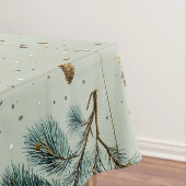Blaue und braune Pinecone Wintermuster Tischdecke (Beispiel)