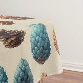 Blaue und braune Pinecone Wintermuster Tischdecke (Beispiel)