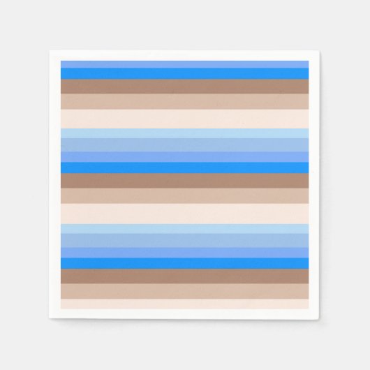 Blaue und braune Streifen Serviette (Vorderseite)
