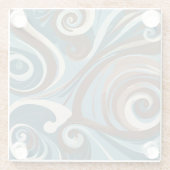 Blaue und braune Wirbel Glasuntersetzer (Rückseite)