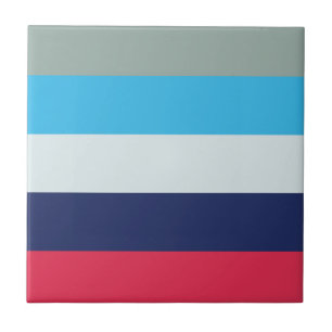 Blaue und Burgunder Streifen Fliese