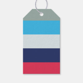 Blaue und Burgunder Streifen Geschenkanhänger