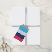 Blaue und Burgunder Streifen Geschenkanhänger (Mit Garn)