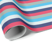 Blaue und Burgunder Streifen Geschenkpapier (Rolleneckpunkt)