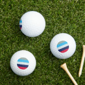 Blaue und Burgunder Streifen Golfball (Insitu Gras)