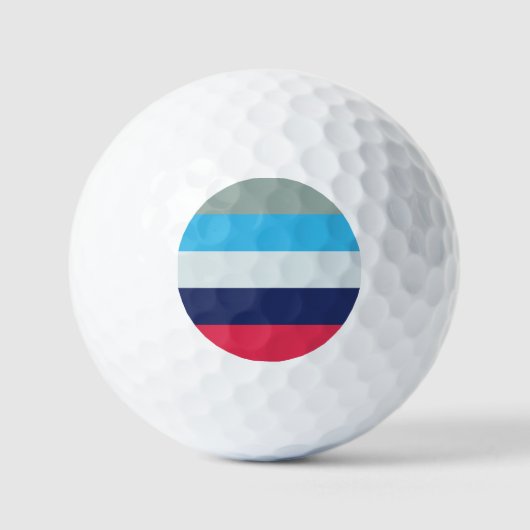 Blaue und Burgunder Streifen Golfball (Vorderseite)