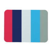 Blaue und Burgunder Streifen Magnet (Horizontal)