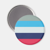 Blaue und Burgunder Streifen Magnet (Vorderseite/Rückseite)