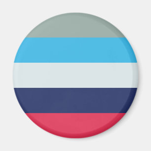 Blaue und Burgunder Streifen Magnet