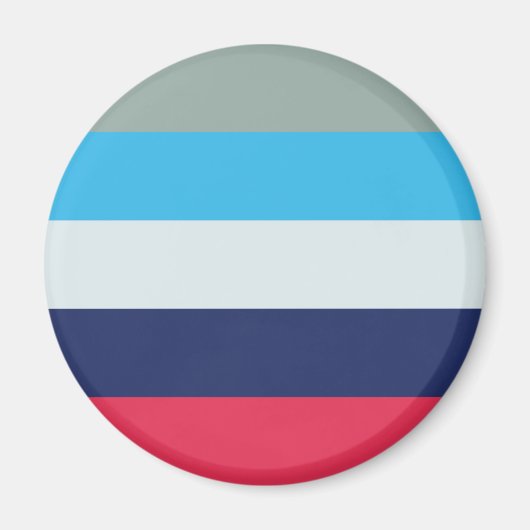 Blaue und Burgunder Streifen Magnet (Vorne)