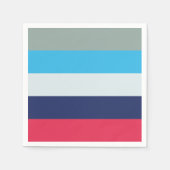 Blaue und Burgunder Streifen Serviette (Vorderseite)