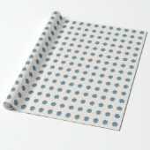 Blaue und cremefarbene Daisy Geschenkpapier (Ungerollt)