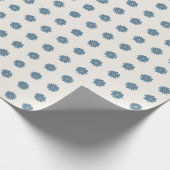 Blaue und cremefarbene Daisy Geschenkpapier (Ecke)