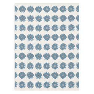 Blaue und cremefarbene Daisy Tischdecke