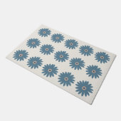 Blaue und cremefarbene Margerite Fußmatte (Schrägansicht)