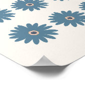 Blaue und cremefarbene Margerite Poster (Ecke)