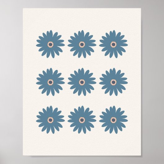 Blaue und cremefarbene Margerite Poster (Vorne)