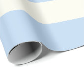 Blaue und cremefarbene Streifen Geschenkpapier (Rolleneckpunkt)