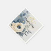 Blaue und cremefarbene und weiße Servietten (Ecke)