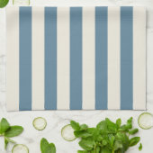 Blaue und cremefarbene vertikale Streifen Geschirrtuch (Gefaltet)