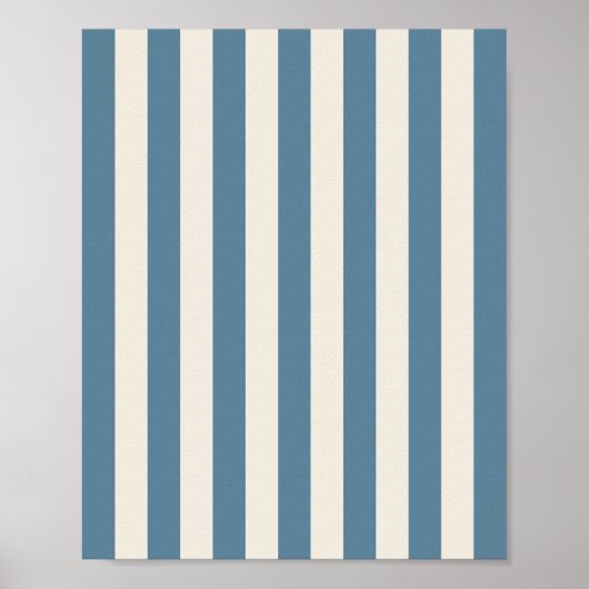 Blaue und cremefarbene vertikale Streifen Poster (Vorne)