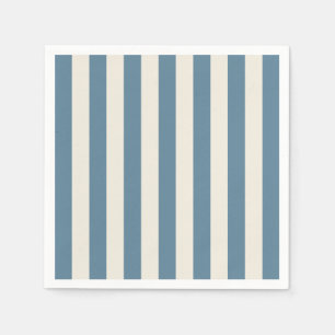 Blaue und cremefarbene vertikale Streifen Serviette