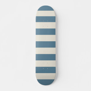 Blaue und cremefarbene vertikale Streifen Skateboard